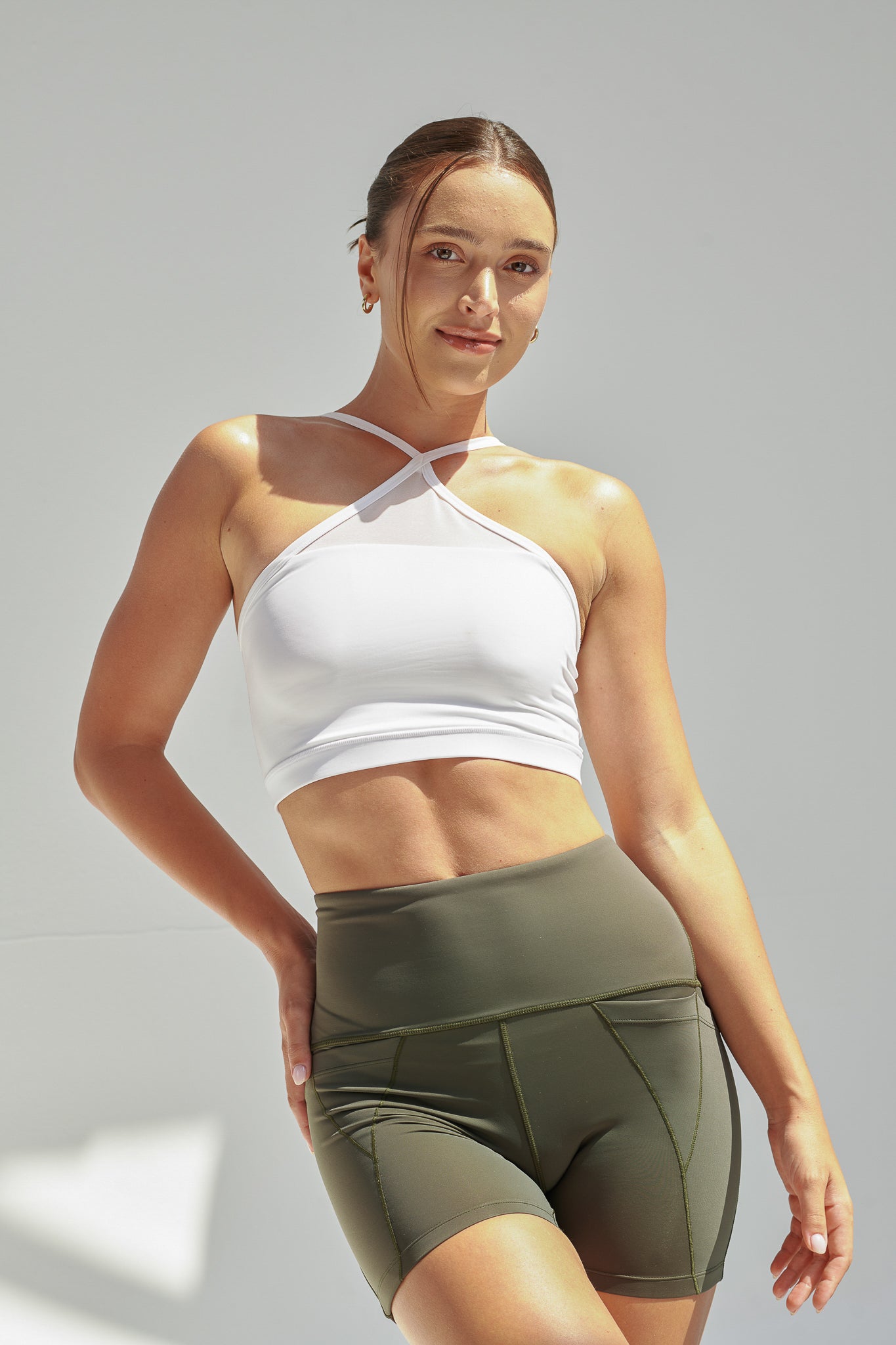 NEW AirRise Convertible v Neck Sports Bra - White