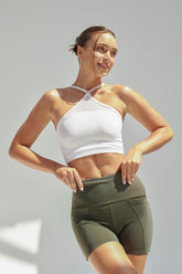 NEW AirRise Convertible v Neck Sports Bra - White