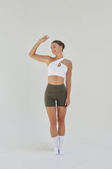 NEW AirRise Convertible Cross Over Keyhole Sports Bra - White