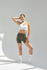 NEW AirRise Convertible Cross Over Keyhole Sports Bra - White