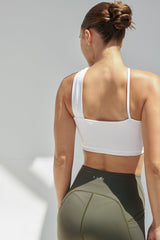 NEW AirRise Convertible Cross Over Keyhole Sports Bra - White