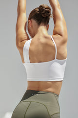 NEW AirRise Convertible Cross Over Keyhole Sports Bra - White