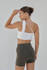 NEW AirRise Convertible Cross Over Keyhole Sports Bra - White