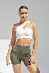 NEW AirRise Convertible Cross Over Keyhole Sports Bra - White