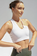 NEW AirRise Convertible Cross Over Keyhole Sports Bra - White