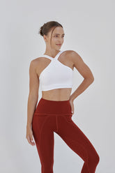 New AirRise Convertible v Neck Sports Bra - White