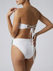 Ophelia Hand Embroidered Bikini Bottom White