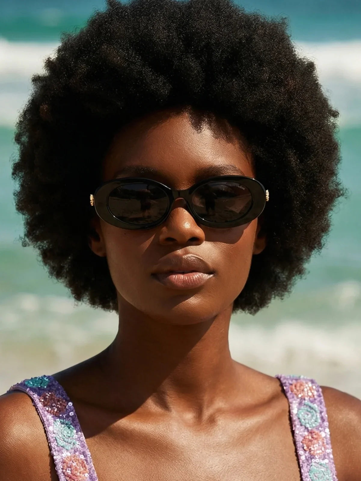 Oceanus X SOJOS Veronica Sunglasses Black