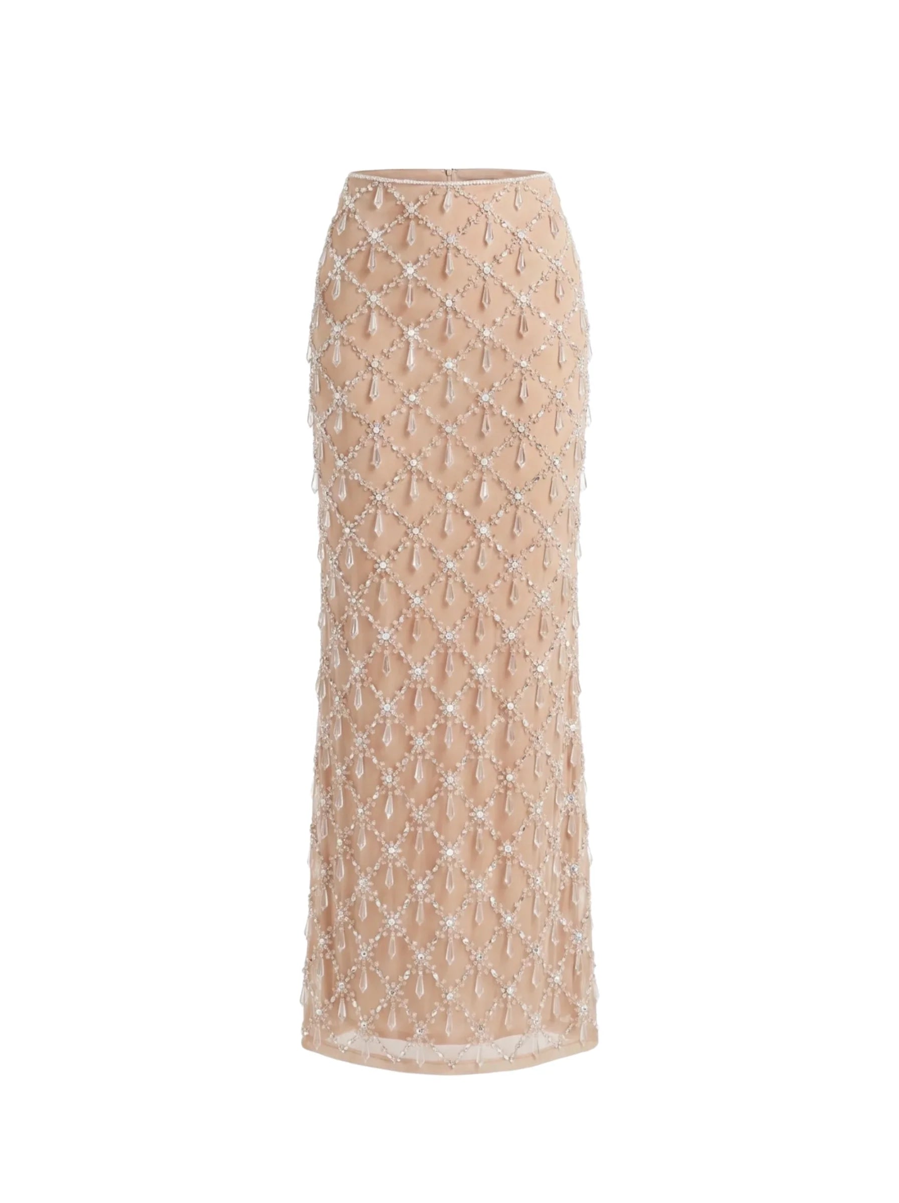 Calliope Luxury Crystal Co-Ord Skirt Nude