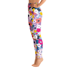 High Waist Night Yoga in Pink Blooms