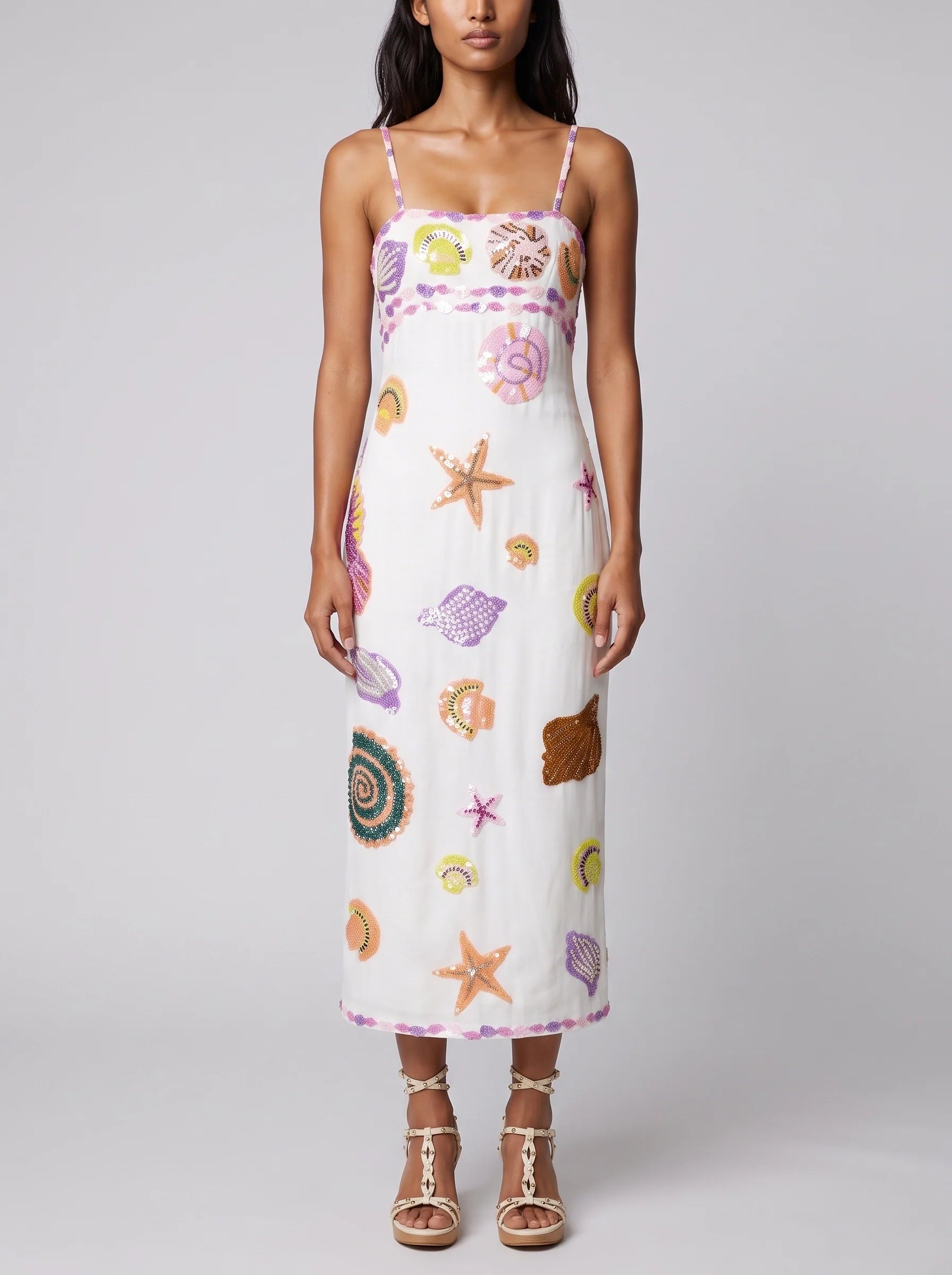New York Strapped Dress in White