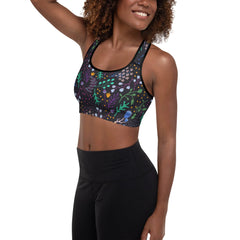 Sports Bra in Night Dreaming of Garden