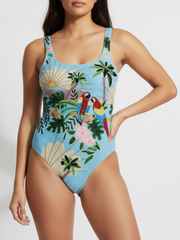 Pandora Luxe Hand Beaded Swimsuit - Baby Blue
