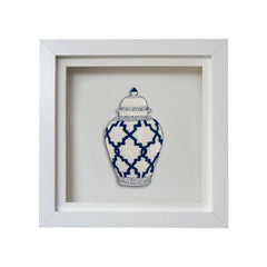 Ginger Jars Set of 4 Embroidered Artwork