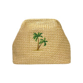 Palm Tree Straw Clutch