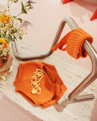 Kaitra: Orange Cotton Hot Pants
