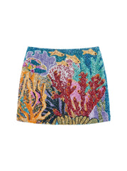 Sekushi Coastal Blue Coral Co-Ord Skirt