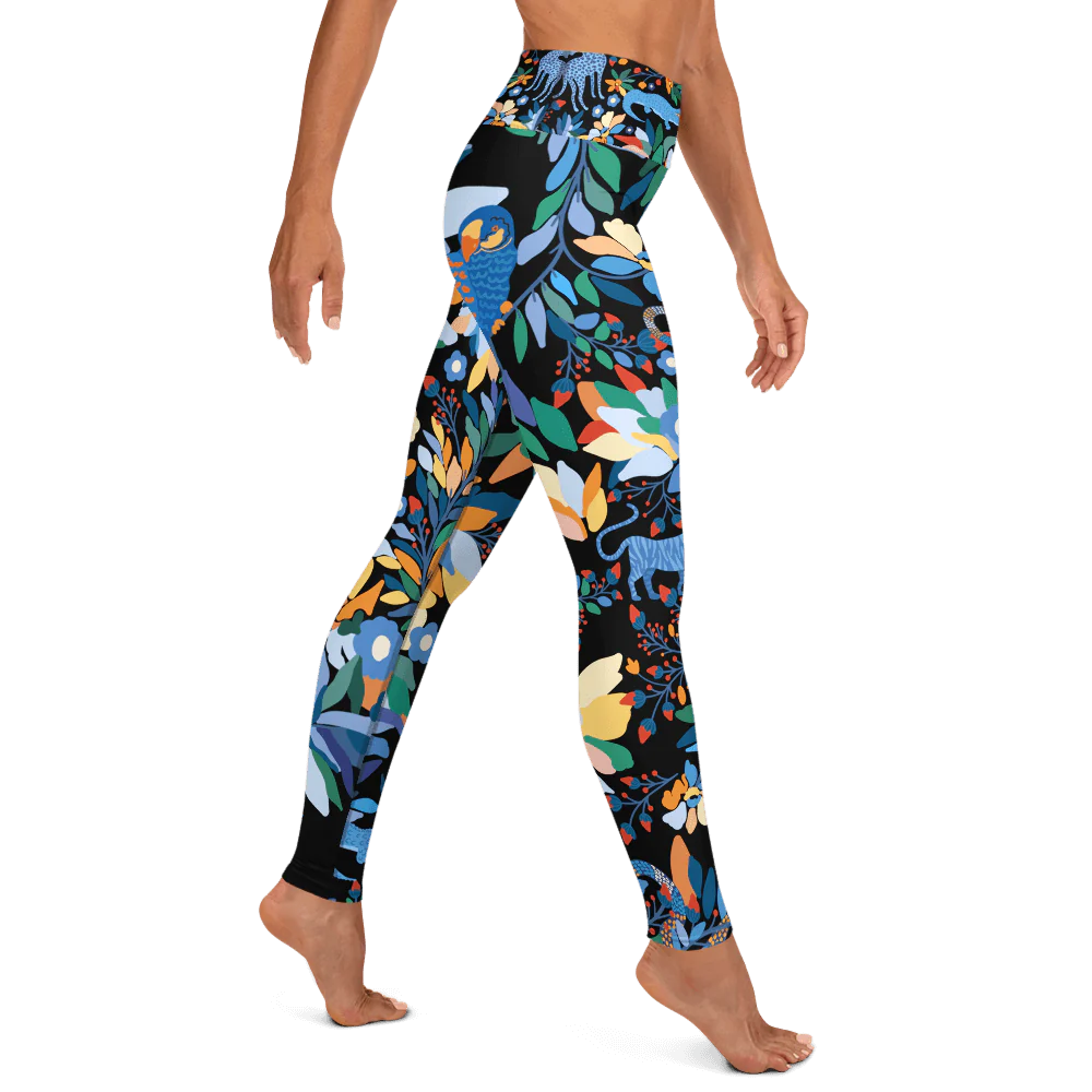 High Waist Yoga Leggings in Night Zoo