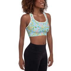 Sports Bra in Blue Garden