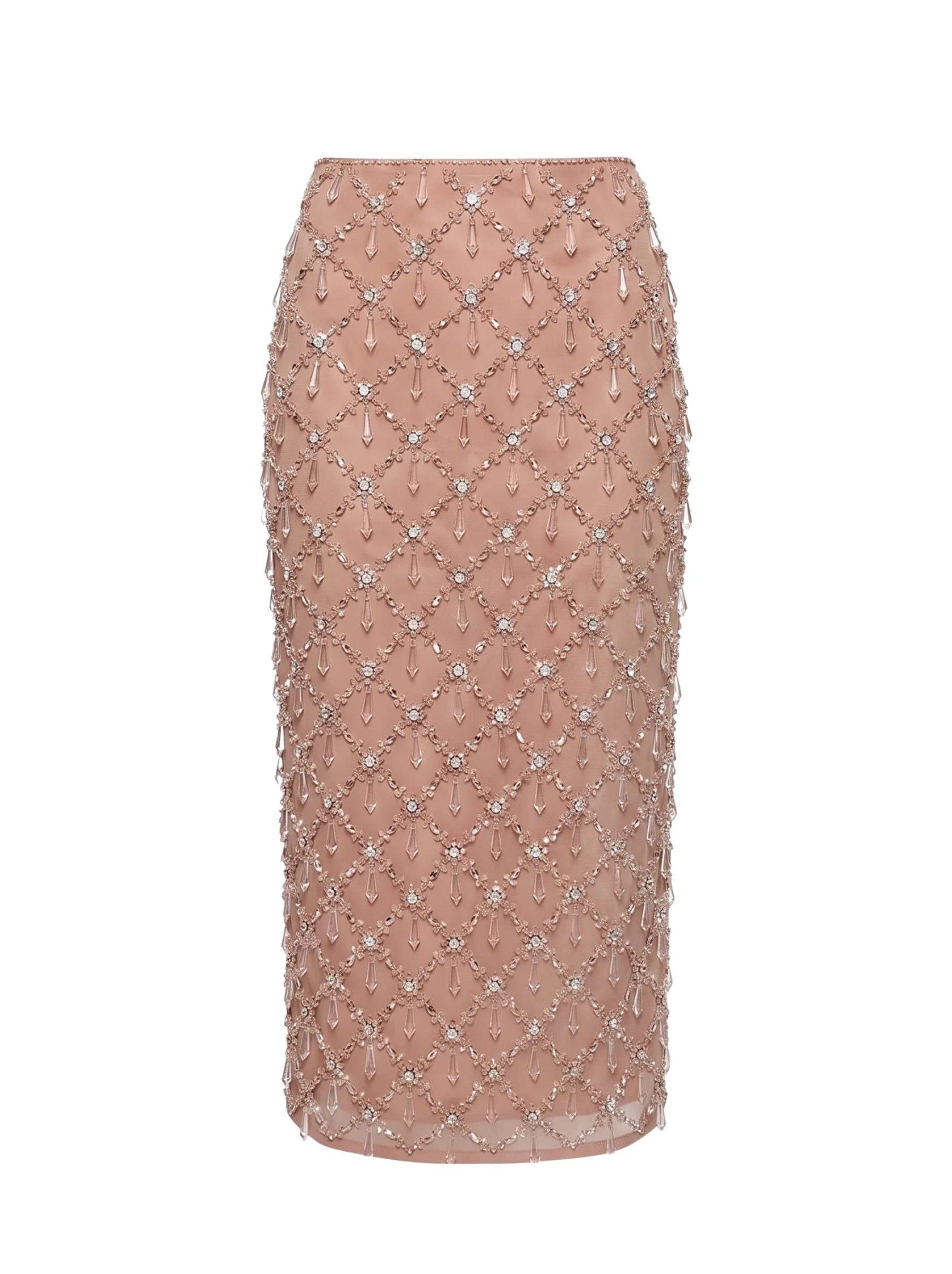 Calliope Luxury Crystal Co-Ord Skirt Nude