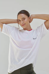 Unisex Oversized Cotton T-Shirt With "Rise Above It All" Logo -White R1