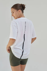 Unisex Oversized Cotton T-Shirt With "Rise Above It All" Logo -White R1