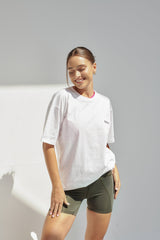 Unisex Oversized Cotton T-Shirt With "Rise Above It All" Logo -White R1