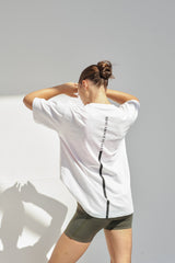 Unisex Oversized Cotton T-Shirt With "Rise Above It All" Logo -White R1