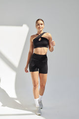 NEW AirRise Convertible Cross Over Keyhole Sports Bra - Black