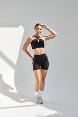 NEW AirRise Convertible Cross Over Keyhole Sports Bra - Black