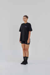 RAIA Unisex Oversized Cotton T-Shirt With "Rise Above It All" Logo -Black R1