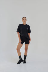 RAIA Unisex Oversized Cotton T-Shirt With "Rise Above It All" Logo -Black R1