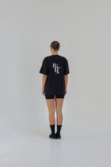 Unisex Oversized Cotton T-Shirt With "Rise Above It All" Logo -Black R2