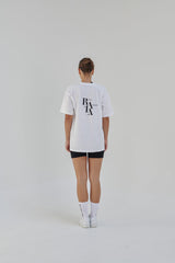 Unisex Oversized Cotton T-Shirt With "Rise Above It All" Logo -White R2