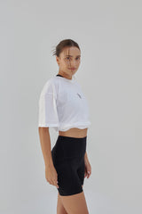 Unisex Oversized Cotton T-Shirt With "Rise Above It All" Logo -White R2