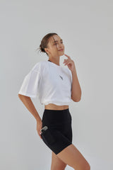 Unisex Oversized Cotton T-Shirt With "Rise Above It All" Logo -White R2