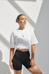 Unisex Oversized Cotton T-Shirt With "Rise Above It All" Logo -White R2