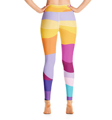High Waist Yoga Leggings in Rainbow