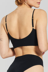 Acacia Seamless Stretch-Bamboo Bralette - Volcanic Black