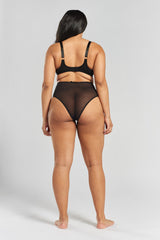 Banksia Recycled-Tulle High-Rise Briefs - Volcanic Black