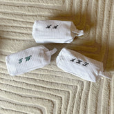 Monogramed B&W Waffle Make Up Bag (Small)