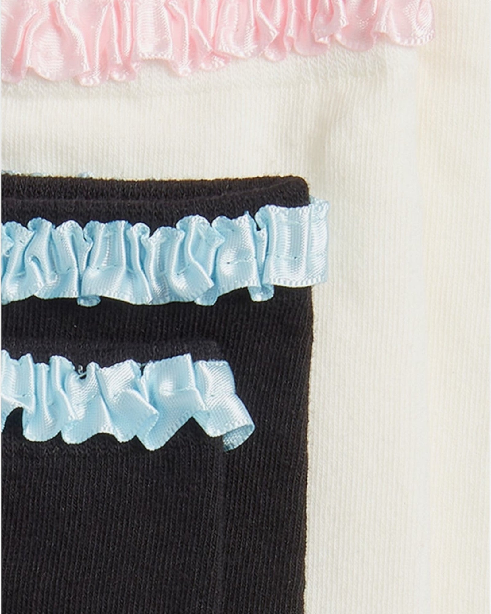Lara Satin Trim Cotton Socks - 2 Pairs