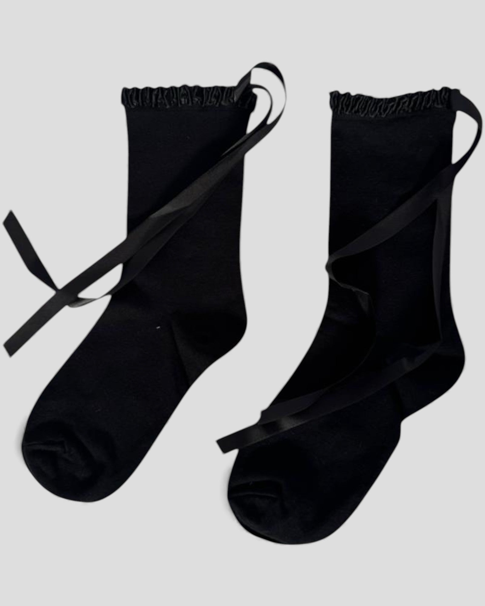 Lara Satin Trim Cotton Socks - 2 Pairs