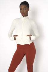 POWERFLOW CROPPED RUNNING JACKET OFF WHITE