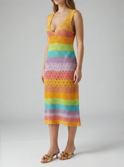 Rainbow Crochet Dress