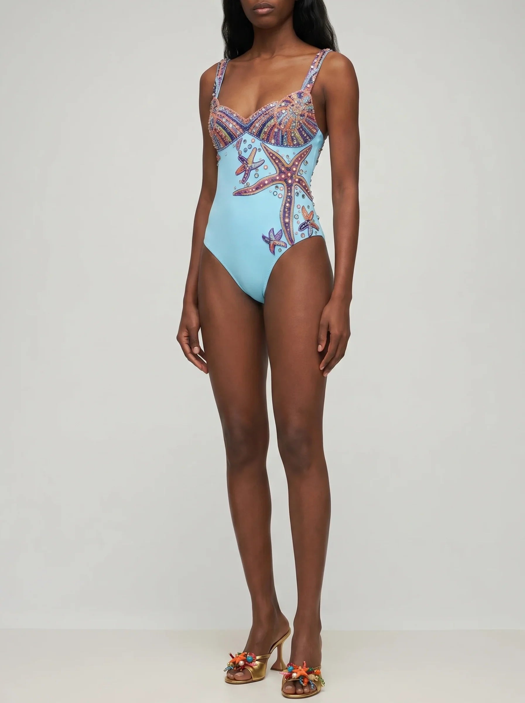 Selene Sea Shell Swimsuit in Aqua