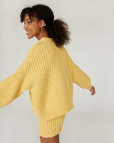 Delčia: Lemon Cotton Sweater & Shorts Set