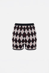 Daydreamers Argyle Knit Mini Short
