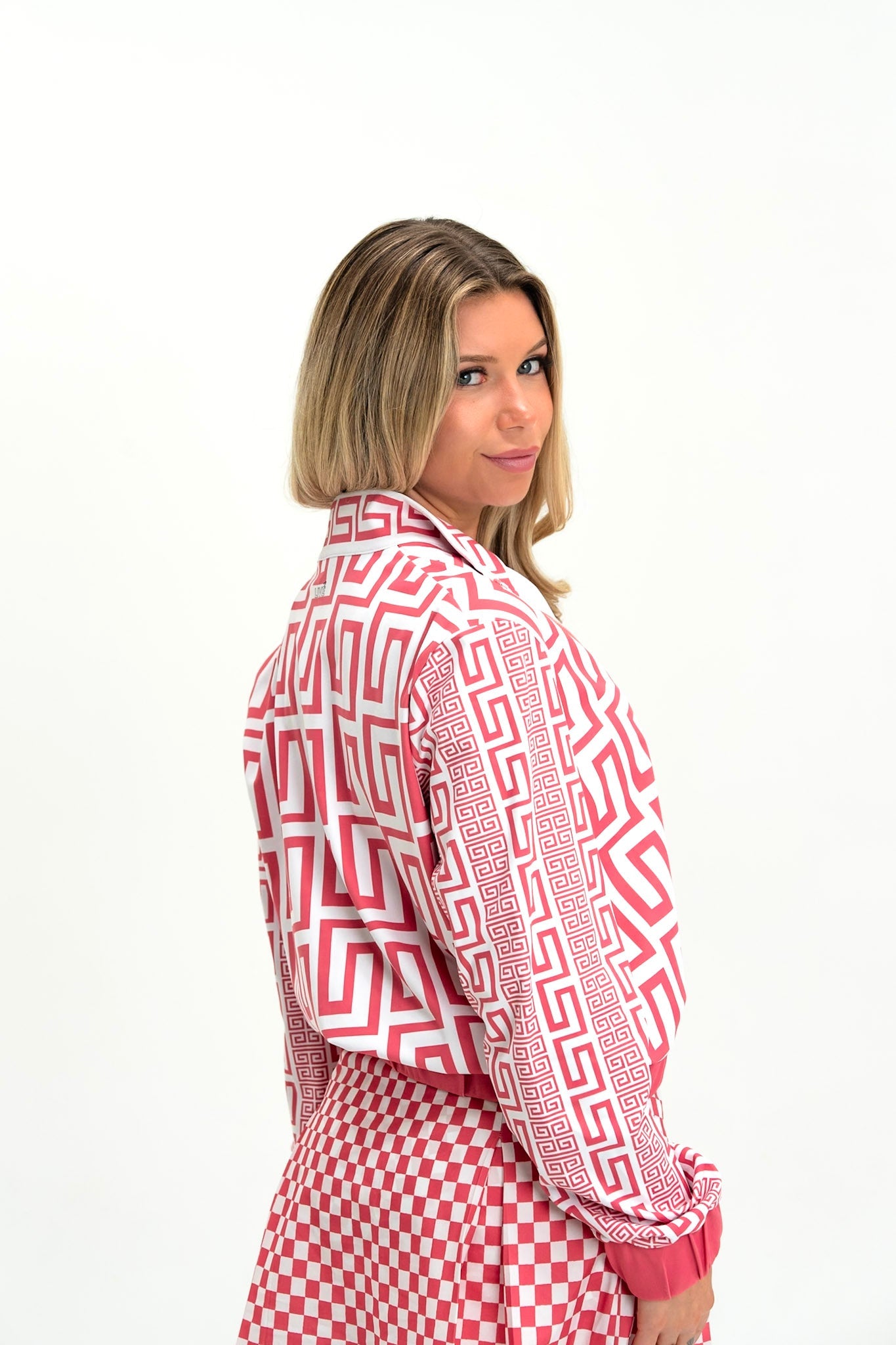 Azalea Maze Jacket | Pink & White