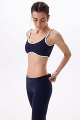 TWIST FLARE PANTS - NAVY